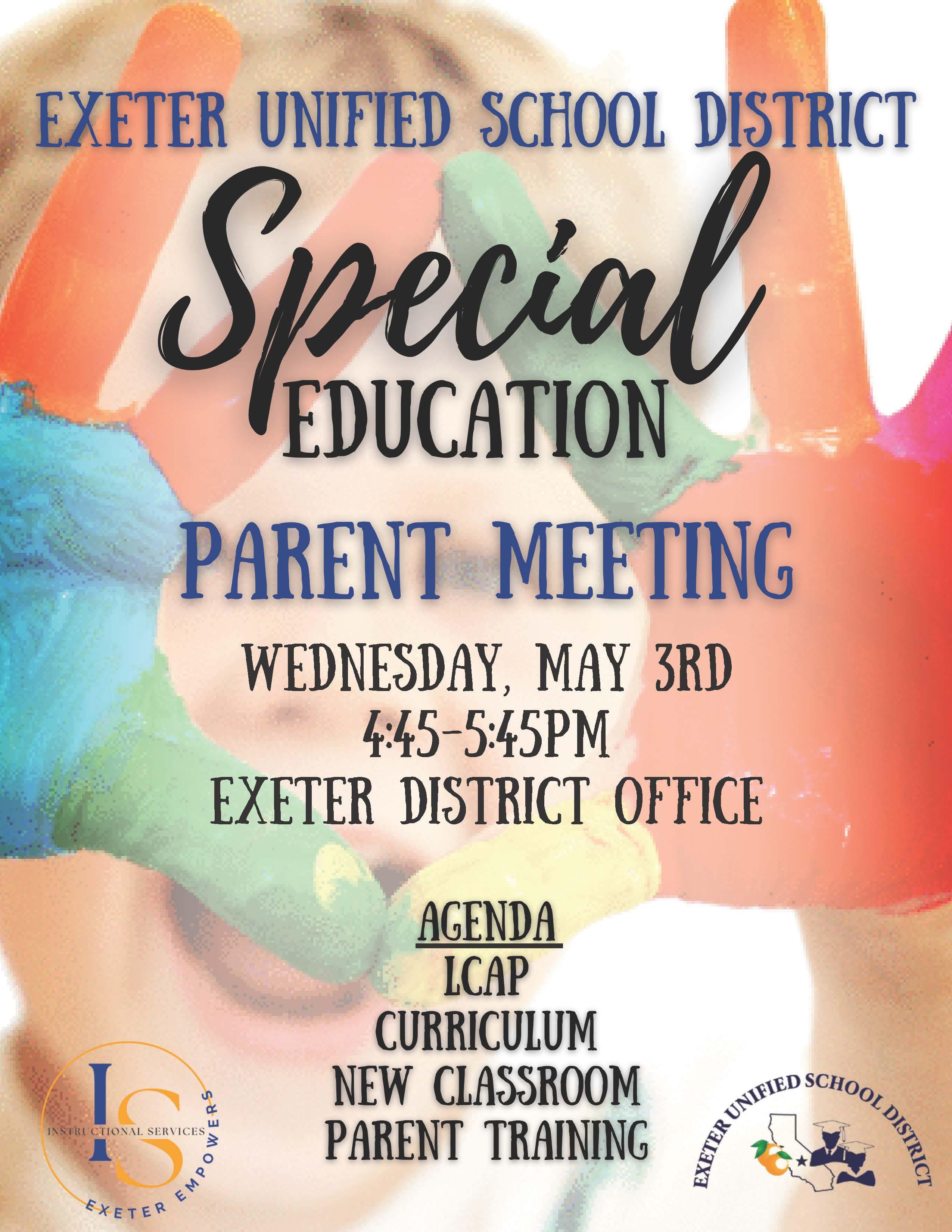 special education parent meeting announcement